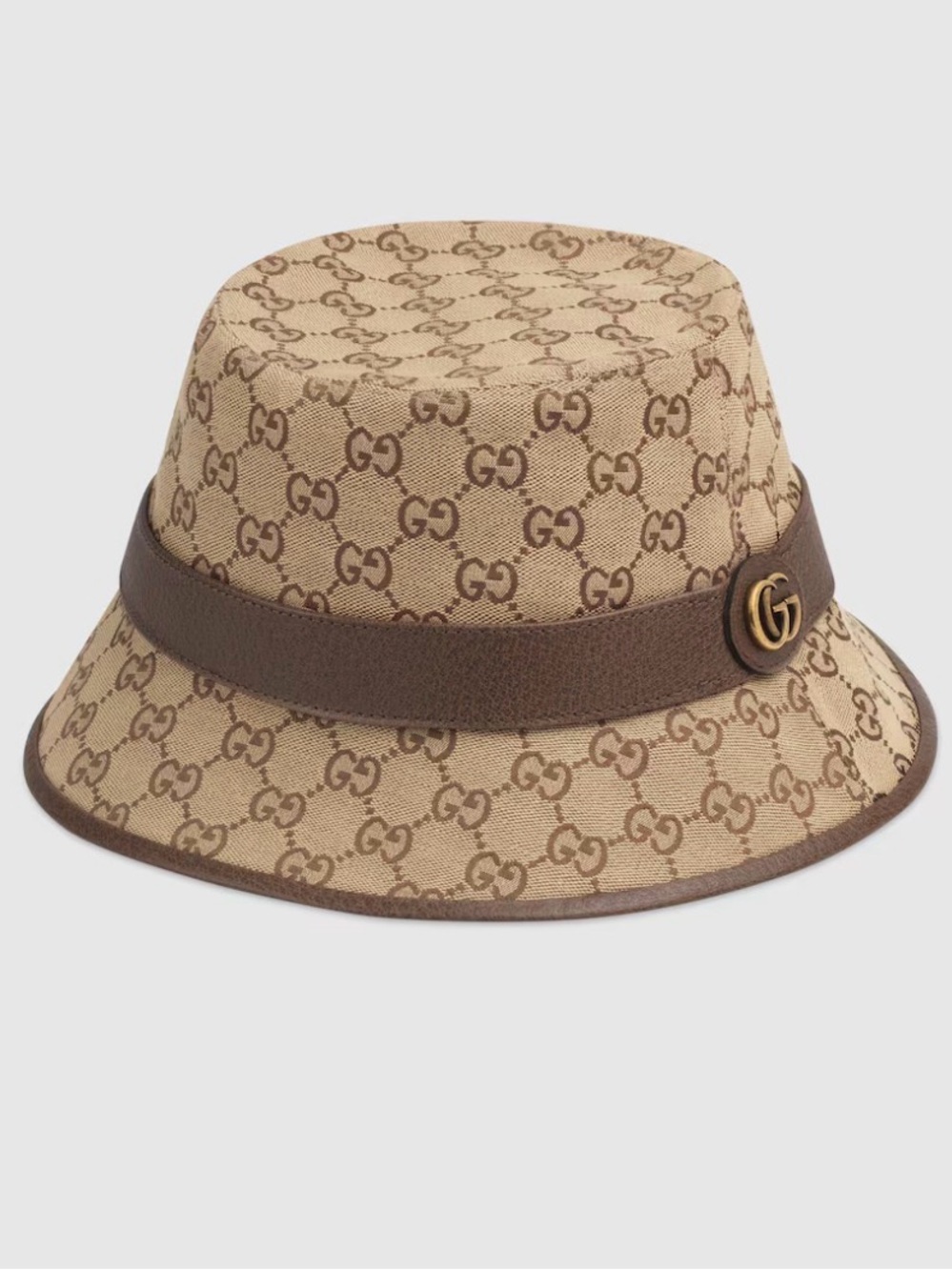Gucci GG Canvas Bucket Hat Beige Brown Size M 58cm